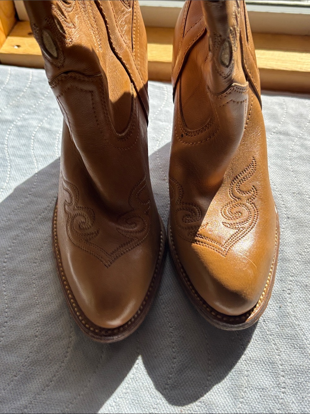 vintage Miss Capezio eagle inlay leather cowboy boots Size 8.5 M - Picture 5 of 10
